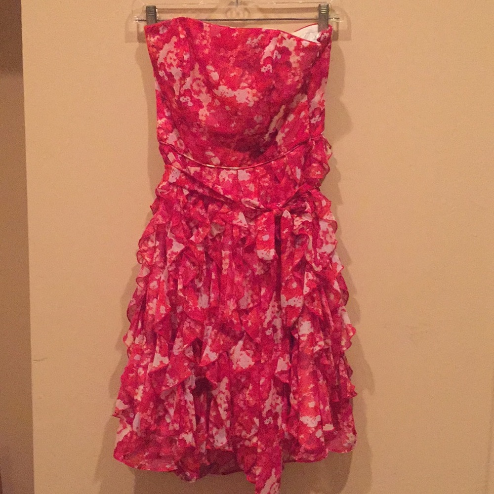 Pink strapless dress from White House black market